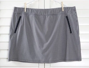 T BY TALBOTS NWT $79 Navy Gingham Check Pull On Skirt Shorts Skort Size 3X - Picture 1 of 4