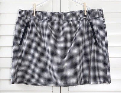 T BY TALBOTS NUEVO CON ETIQUETAS $79 Azul Marino Cuadros Guinga Pull On Falda Pantalones Cortos Skort Talla 3X Foto 1 de 4