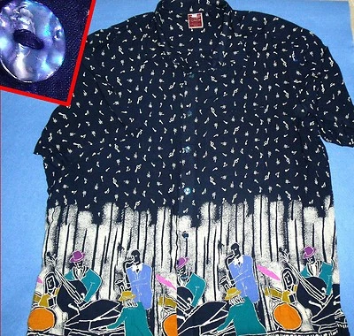 BLUES BAND MENS SHIRT XL  LATIN MAGIC OF THE MOON IRIDESCENT - Image 1 of 2