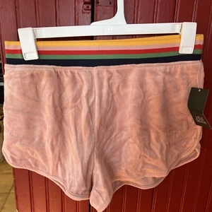 Women's Mid-Rise Velour Track Shorts - Wild Fable Pink M - Picture 1 of 3
