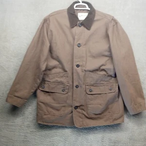 Vintage Orvis Field Jacket Chore Coat Brown Size Mens Large Quilt Lined - Picture 1 of 22