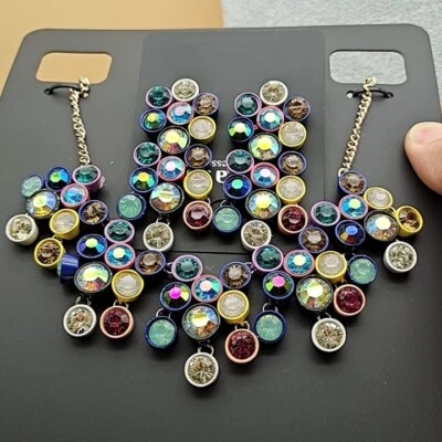 Juegos de collar y pendientes SPLASH con racimo de cristal multicolor Brulee Foto 1 de 4