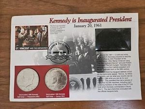 Kennedy Is Inaugurated President 1980 Kennedy Half Dollars 1996 St. Vincent - Picture 1 of 4