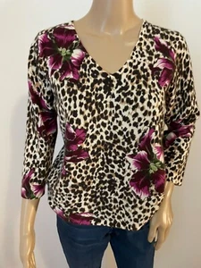 LORD & TAYLOR 100% Cashmere patterned V neck sweater - Picture 1 of 5