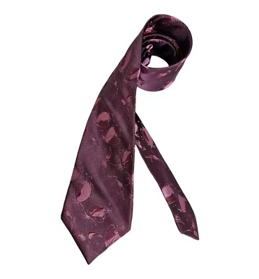 KENZO Purple Art Floral Leaf Silk LUXURY Tie ITALY  - Image 1 of 4