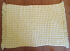 Handmade Crochet White Yellow Baby Lap Blanket Shell Fringe 41" × 27"