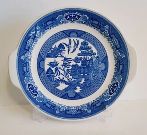 Royal China Blue Willow 11 1/2" Handled Cake Plate - Picture 1 of 3