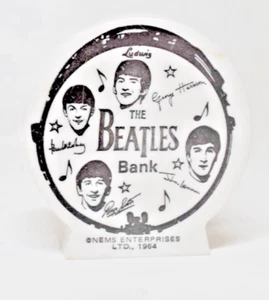 BEATLES, NEMS ENTERPRISES LTD,. COIN BANK, 1964, WHITE, ORIGINAL (OB2) - Picture 1 of 9