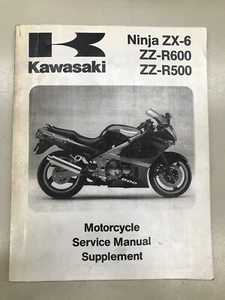 Service manual supplement for Ninja ZX-6 / ZZ-R600 / ZZ-R500.  PN  99924-1161-57 - Picture 1 of 4