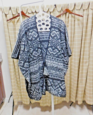 Suéter Poncho Chaleco Abierto Boho Azteca Occidental Mujer Talla Única Marca Lucky Foto 1 de 4
