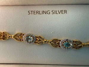 Victoria Townsend Blautopas Gold Vermeil Armband 7" - Bild 1 von 4