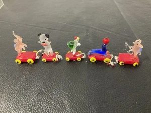 Hand Blown Shadow Box Glass Lampwork Miniature Animal Vintage Circus Animals - Picture 1 of 8