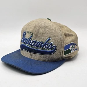 Vintage Mitchell & Ness Seattle Seahawks Football Leather Strapback Hat - Picture 1 of 9