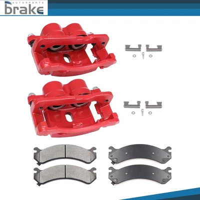 2X Front Brake Calipers & 4X Ceramic Pads For 2003 2004 2005 GMC Savana 2500 - Image 1 of 4