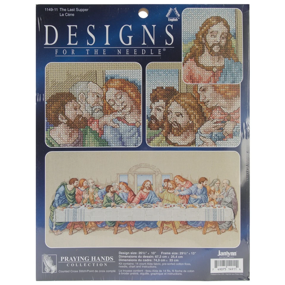 Janlynn Cross Stitch Kit, 10-Inch by 26-1/2-Inch, The Last Supper