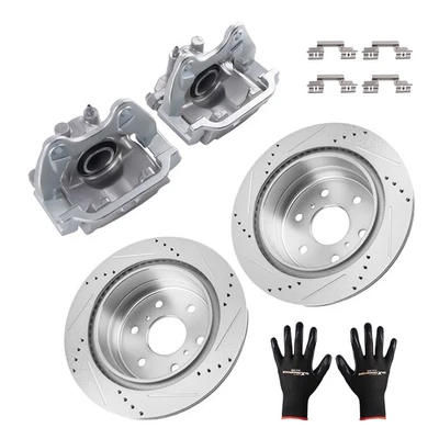 Rear 345mm Brake Rotors+Calipers Kit for Cadillac Escalade/Escalade ESV 2007-20 - Image 1 of 4