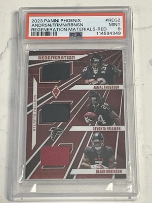 2023 Panini Phoenix Bijan Robinson/Anderson/Freeman Regeneration Patch /75 PSA 9 - Image 1 of 3