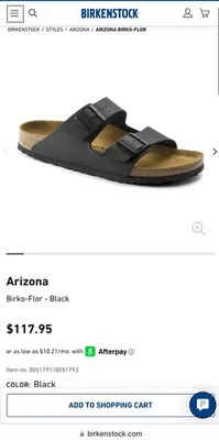 Birkenstock Men's 9 W 11 REGULAR (EU 42) Arizona BS Birko-Flor® Sandals in Black - Image 1 of 4