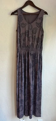 Maxi Vestido Granate Hill Algodón Orgánico M Cachemira Cintura Calada Informal Campesino Foto 1 de 4