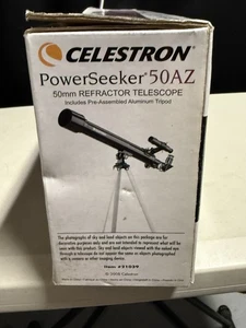 Celestron - PowerSeeker 50AZ Telescope - 50mm Refractor Telescope w/ Tripod NEW! - Picture 1 of 3