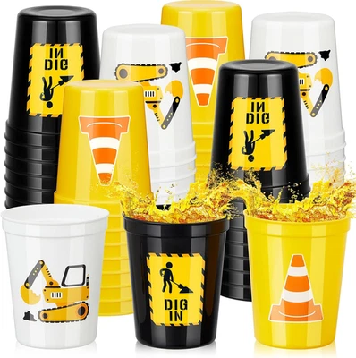 Domensi 24 Pcs Construction Party Cups 16oz Construction Themed Birthday Part... - Image 1 of 4