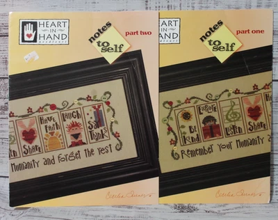 NOTES TO SELF Parts one AND two cross stitch charts HEART IN HAND - Image 1 of 2