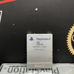 Official Sony Playstation 2 PS2 8MB Memory Card Magic Gate Silver TESTED VGC - Picture 1 of 5