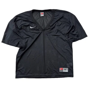Camiseta de fútbol vintage Y2K Nike Swoosh NCAA práctica malla para hombre L negra - Imagen 1 de 7