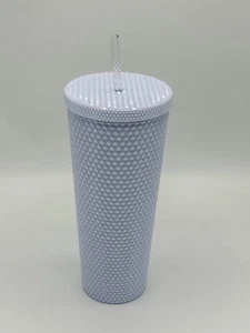 Starbucks China Tumbler White Matte Diamond Studded 24oz Straw Cold Coffer Cup - Picture 1 of 4