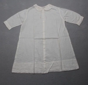 Vintage Handmade Dress Baby Girl White Cotton Sheer Mid Sleeves 1930s - Picture 1 of 7