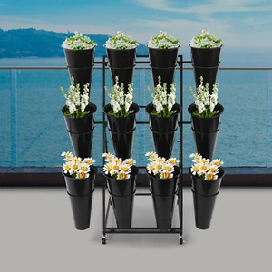 Flower Display Stand, 3-tier Flower Holder, Flower Display Stand with 12 Pieces - Picture 1 of 19