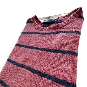 Suéter Polo Ralph Lauren Para Hombre Talla XXL Naranja Azul Rayas Algodón De Colección Pesado - Imagen 1 de 9