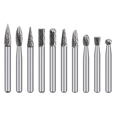 VEARTER 10 Stück Frässtifte Hartmetallfräser Fräser Schaftfräser Set 6mm Schaft