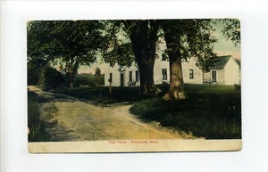 Postal antigua Mansfield MA Mass, Hall Place, casa, camino de tierra, 1912 - Imagen 1 de 3