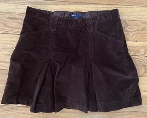 Gap Kids Girl’s Dark Brown Corduroy Skirt 16 Lined Full Skater Flair Pleats - Picture 1 of 7