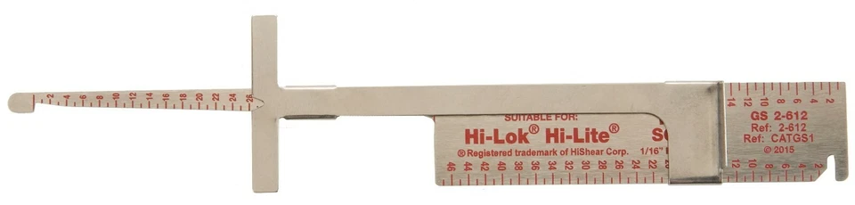 AIRCRAFT TOOLS HI LOK DIPPER GAUGE SHEETMETAL, AVIATION, MECHANIC WITH SLIDER - Image 1 of 1
