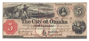 1857 Città di Omaha, Omaha City NE $1 banconota n.2428 (57948) - Foto 1 di 2