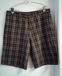 Point Zero Men's Plaid Shorts Brown Size 36 - Picture 1 of 5