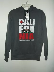 NWT XL o M BLACK CALIFORNIA REP GRIZZLY BEAR DRAWSTRING HOODIE $39 etiquetas - Imagen 1 de 1
