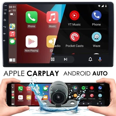 Gravity 10.1 Car Stereo Work with Wireless CarPlay and Android Auto + Backup CAM