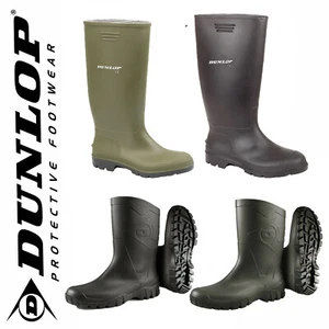 Hombres Damas Dunlop Goma Original Impermeable Botas de Agua Festival Wellington Botas - Imagen 1 de 6