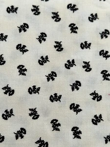 Penny Rose Erin Turner for PR Galleries Fabric Ivory Black Rose Leaf 42” x 44” - Picture 1 of 3