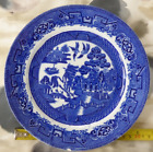 Vintage Ye Olde Willow Fenton Plate Made In England Blue Willow Chipped