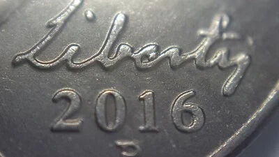 2016 P Jefferson Nickels 5c Interior Die Break Cud on LIBERTY Error Coins - Image 1 of 4