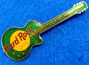 STAFF STOCKHOLM FC PARRY GREEN GIBSON LES PAUL GUITAR Hard Rock Cafe PIN LE100 - Picture 1 of 2