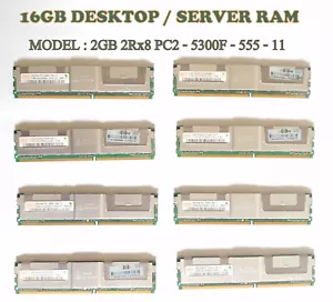 Hynix 2GB 2Rx8 PC2-5300F-555-11 RAM, 2GB RAM x 8 PIECES = 16GB RAM TOTAL. - Picture 1 of 6