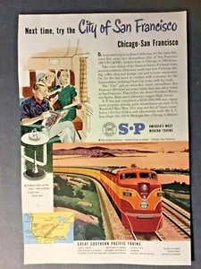 1951 Ad. Southern Pacific Railroad. Chicago nach San Francisco. - Bild 1 von 1