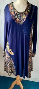 Joe browns navy floral lace embroidered jersey tunic top/dress size uk 14 - Picture 1 of 24