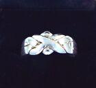 Silver 4 Band Turkish Interlocking Puzzle Ring - Traditional Style - Plated