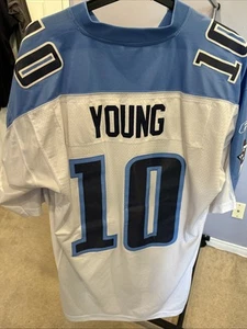 Vince Young #10 NFL Men XL Titans White Reebok Official Jersey Size Length +2 - Picture 1 of 12